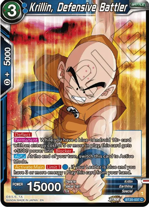 Krillin, Defensive Battler card art
