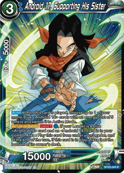 Android 17, Supporting His Sister card art