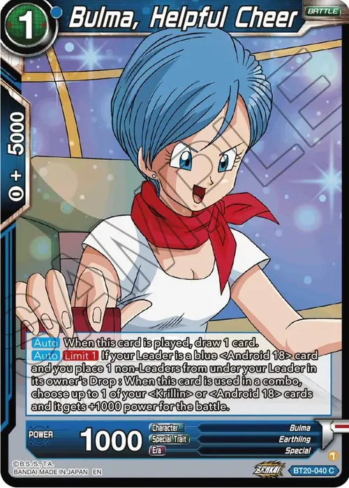 Bulma, Helpful Cheer card art