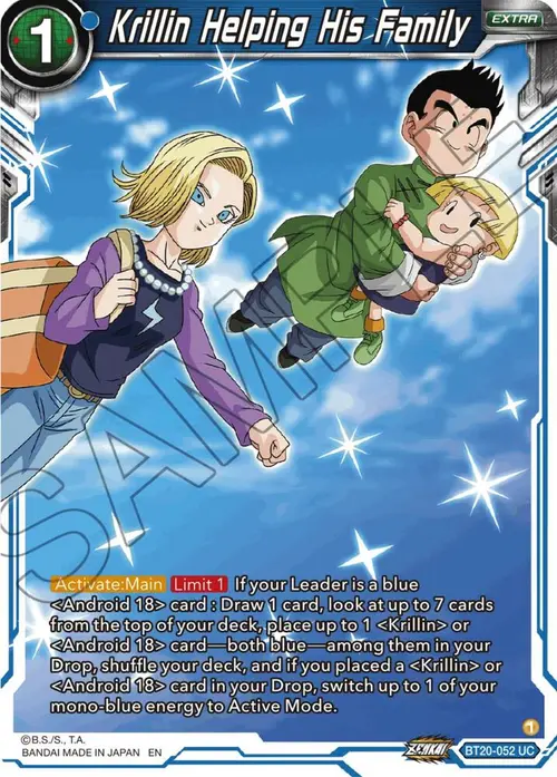 Krillin Helping His Family card art
