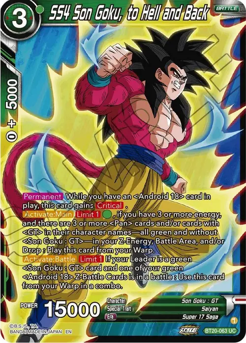 SS4 Son Goku, to Hell and Back card art