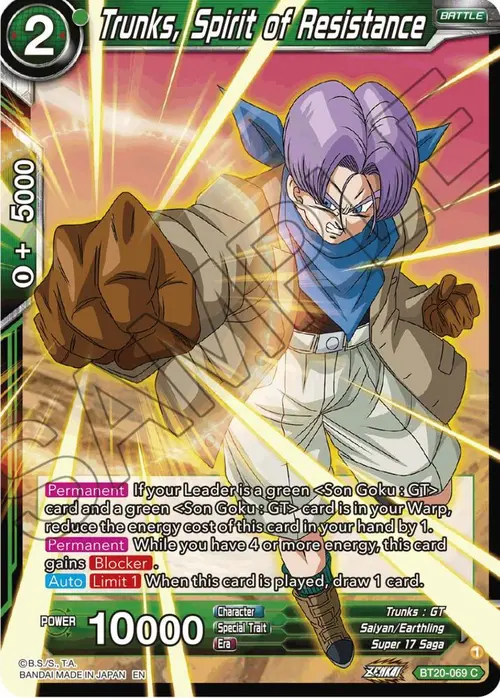 Trunks, Spirit of Resistance card art