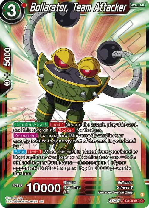 Bollarator, Team Attacker card art