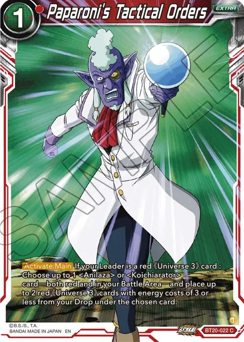 Paparoni's Tactical Orders card art