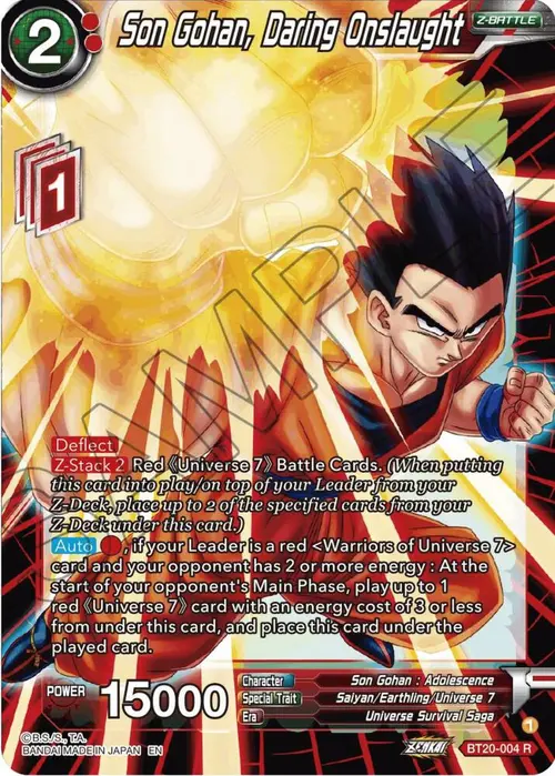 Son Gohan, Daring Onslaught card art