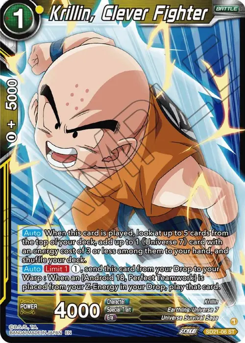 Krillin, Clever Fighter card art