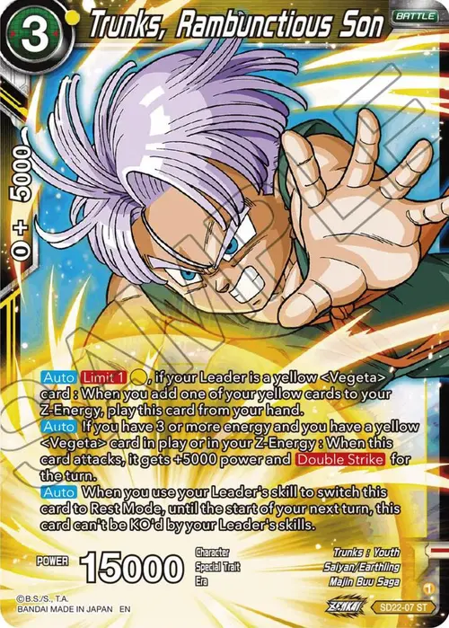 Trunks, Rambunctious Son card art