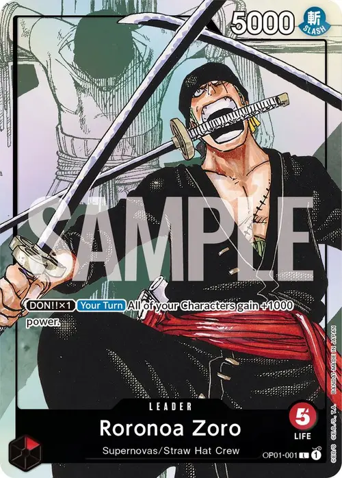 Roronoa Zoro - OP01-001 (Alternate Art) card art