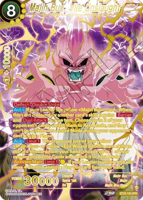 Majin Buu, Vile Onslaught (SPR) card art