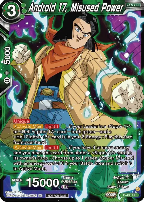 Android 17, Misused Power (Zenkai Series Tournament Pack Vol.3) card art