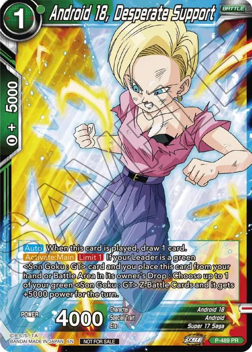 Android 18, Desperate Support (Zenkai Series Tournament Pack Vol.3) card art