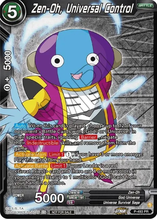 Zen-Oh, Universal Control (Zenkai Series Tournament Pack Vol.3 Winner) card art