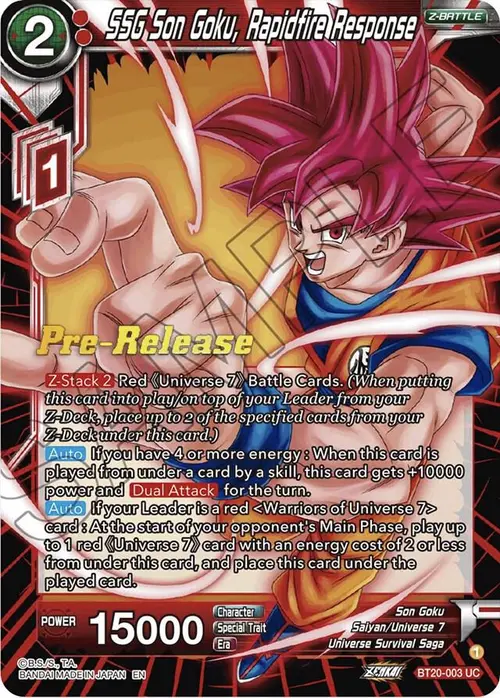 SSG Son Goku, Rapidfire Response card art