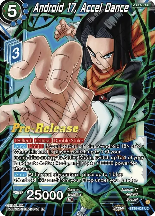 Android 17, Accel Dance card art