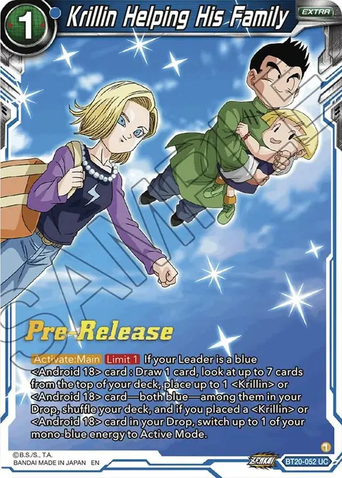 Krillin Helping His Family card art