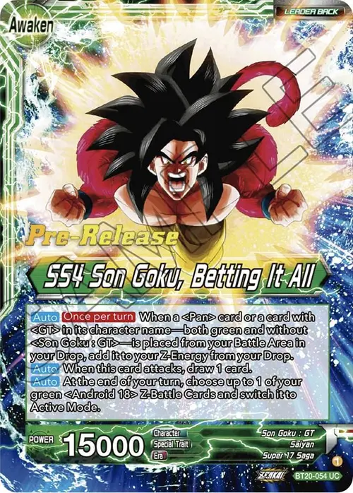 Son Goku // SS4 Son Goku, Betting It All card art