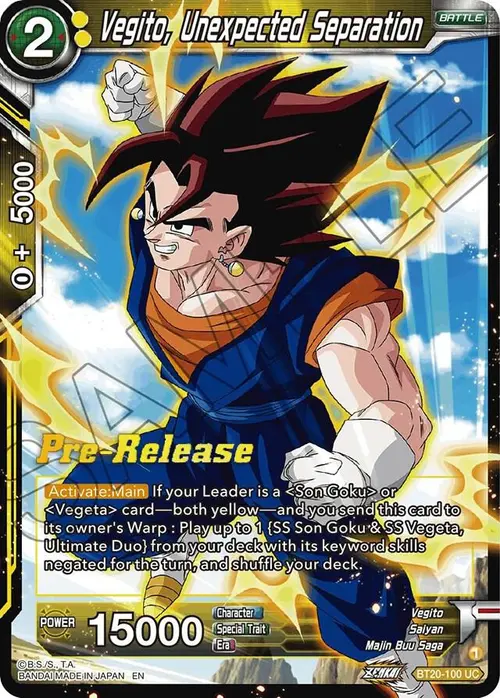 Vegito, Unexpected Separation card art