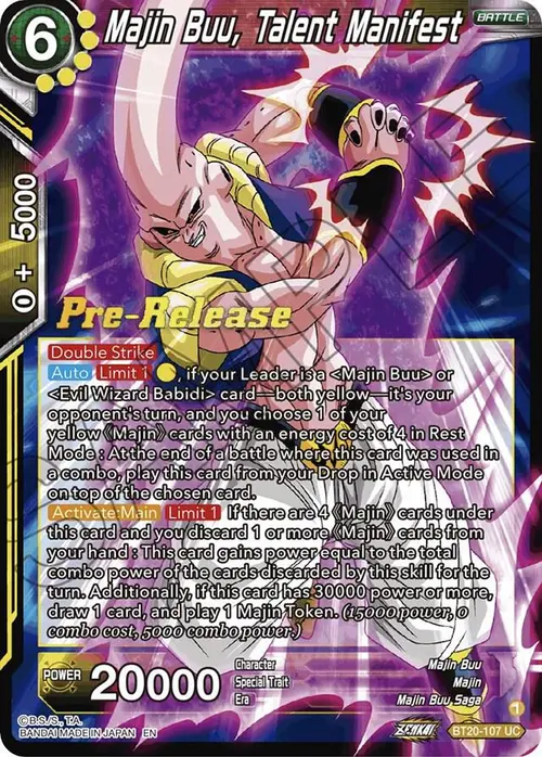 Majin Buu, Talent Manifest card art
