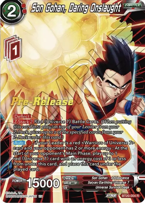 Son Gohan, Daring Onslaught card art