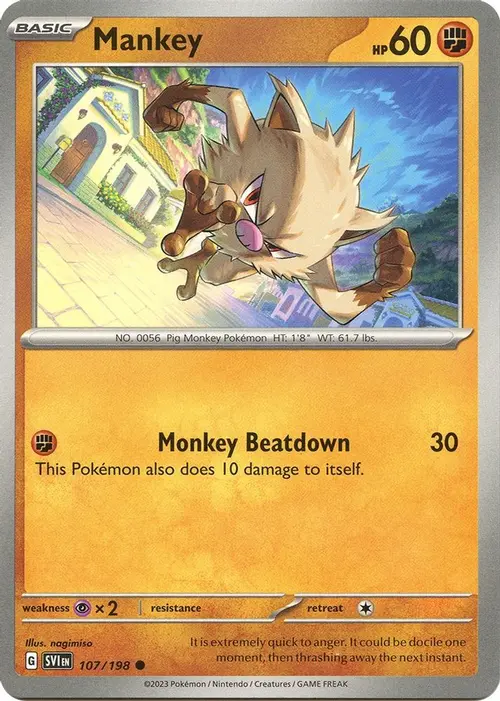 Mankey card art