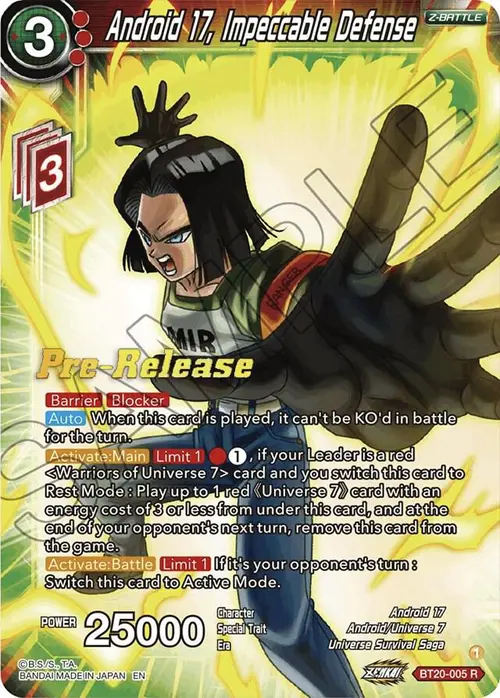 Android 17, Impeccable Defense card art