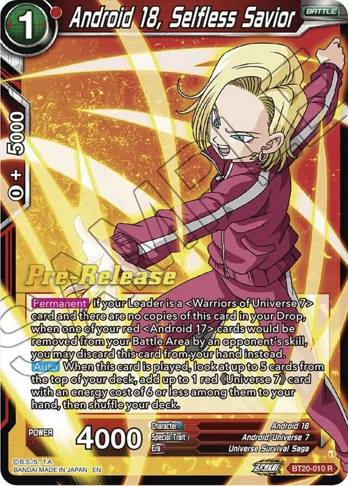 Android 18, Selfless Savior card art