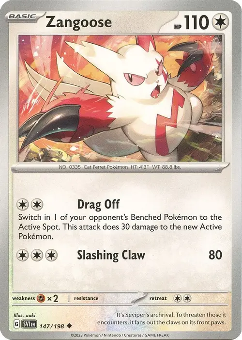 Zangoose - 147/198 card art