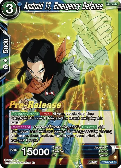 Android 17, Emergency Defense card art