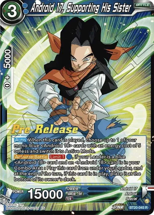 Android 17, Supporting His Sister card art