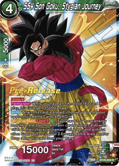 SS4 Son Goku, Stygian Journey card art