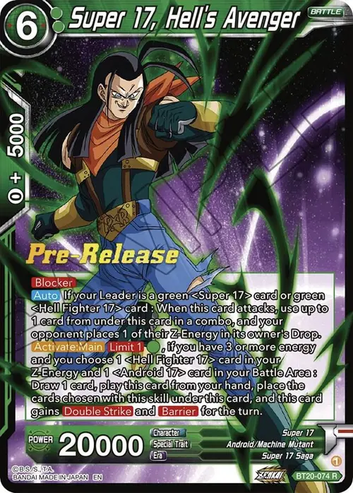 Super 17, Hell's Avenger card art