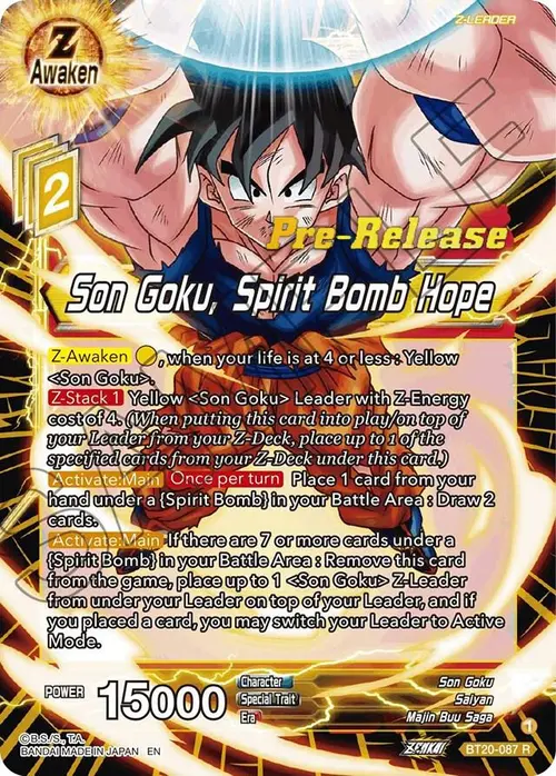 Son Goku, Spirit Bomb Hope card art