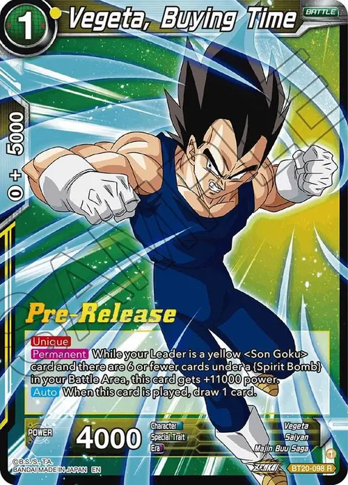Vegeta, Buying Time card art