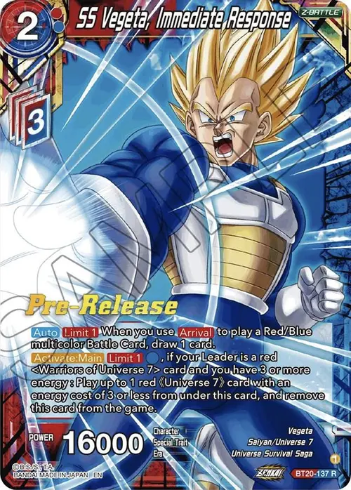 SS Vegeta, Immediate Response card art