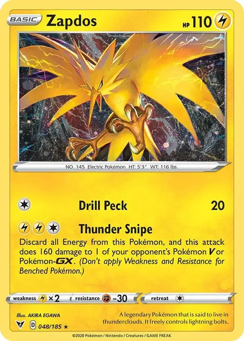 Zapdos (Cosmos Holo) card art