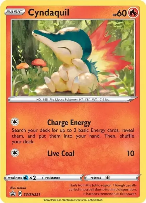 Cyndaquil - SWSH221 (Cosmos Holo) card art