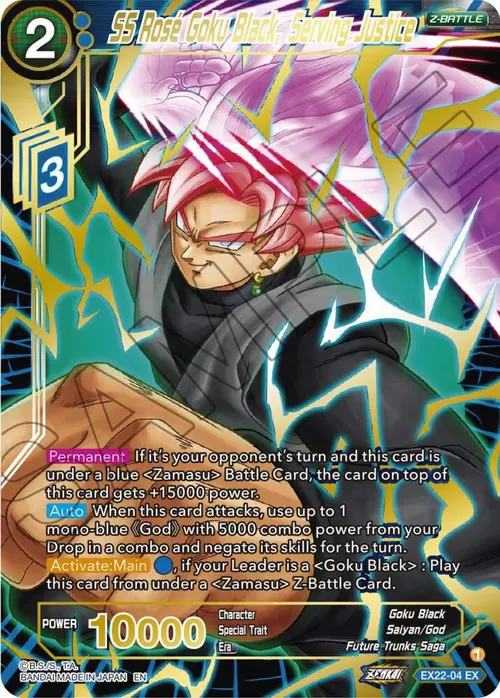SS Rose Goku Black, Serving Justice (Gold Stamped) card art