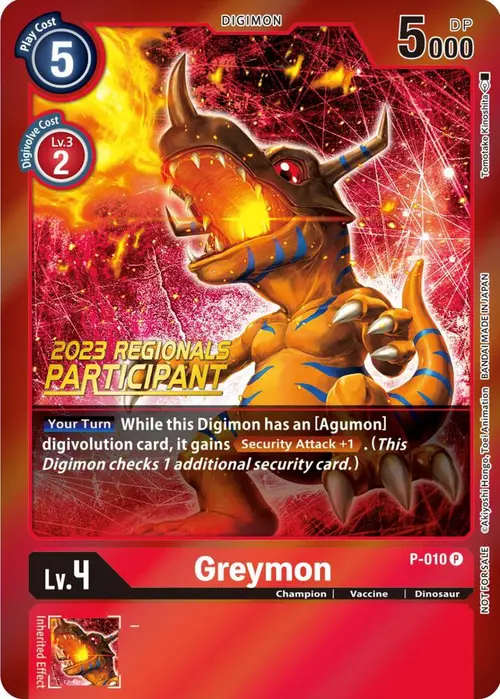 Greymon - P-010 (2023 Regionals Participant) card art