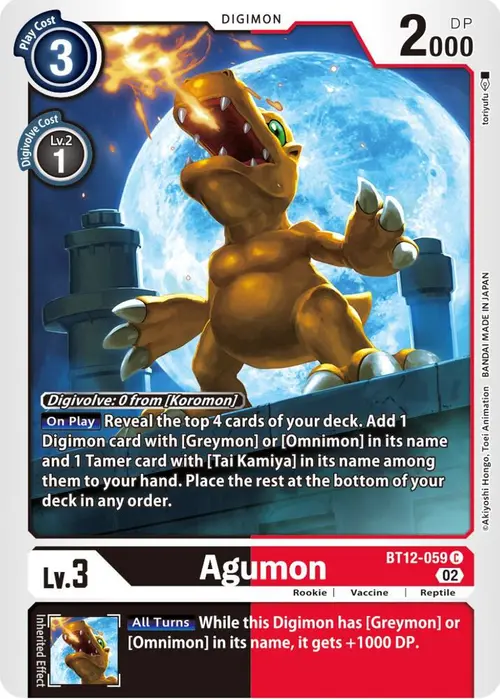 Agumon - BT12-059 card art