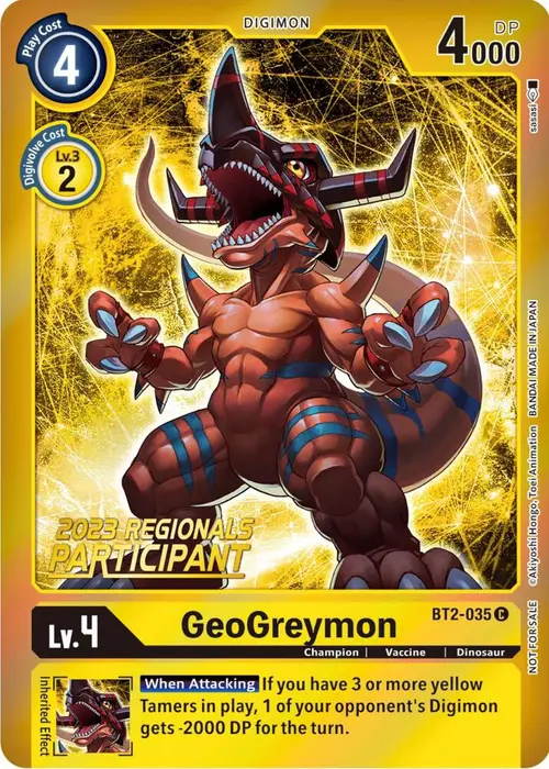 GeoGreymon (2023 Regionals Participant) card art