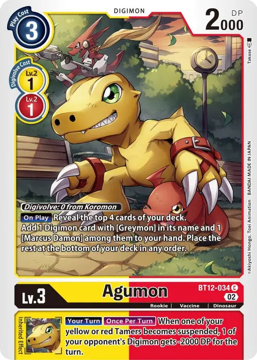 Agumon - BT12-034 card art