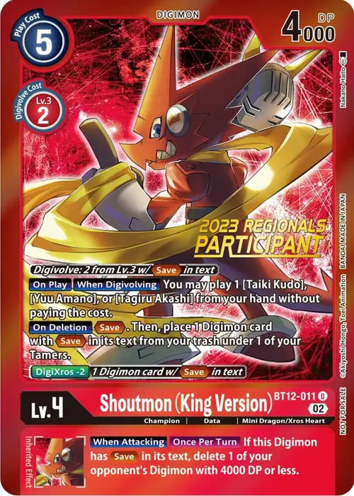 Shoutmon (King Version) (2023 Regionals Participant) card art