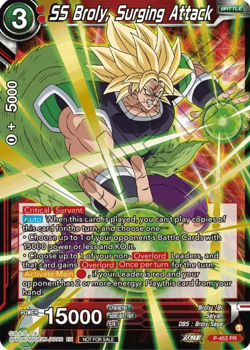 SS Broly, Surging Attack (Championship Selection Pack 2023 Vol.1) (Gold Stamped with Reflective Shatterfoil) card art