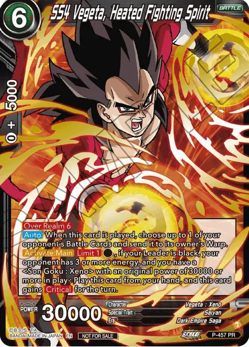 SS4 Vegeta, Heated Fighting Spirit (Championship Selection Pack 2023 Vol.1) (Gold Stamped) card art