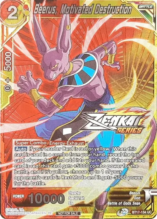 Beerus, Motivated Destruction (Event Pack 11) card art