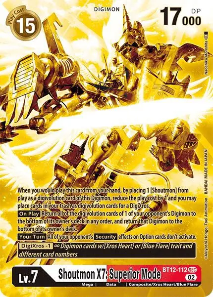 Shoutmon X7: Superior Mode (Alternate Art) (Gold) card art