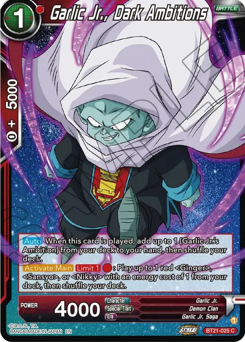 Garlic Jr., Dark Ambitions card art