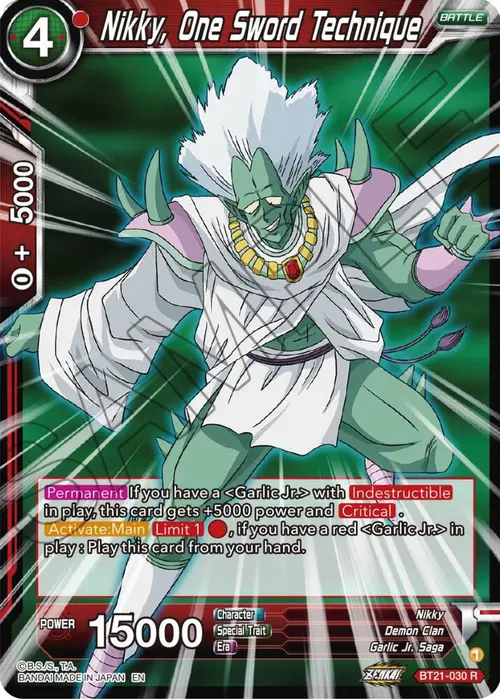Nikky, One Sword Technique card art