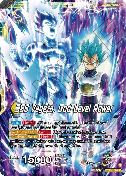 SSB Son Goku // SSB Vegeta, God-Level Power card art