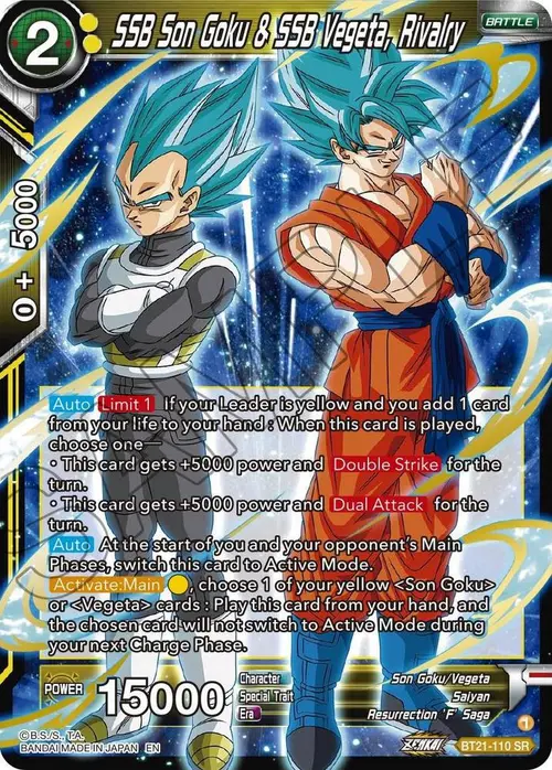 SSB Son Goku & SSB Vegeta, Rivalry card art